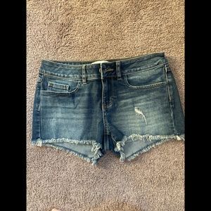 Pink Blue Jean Shorts